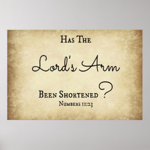 Poster Números Bíblia Verse Tem o Braço do Senhor