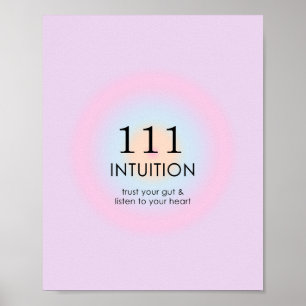 Poster Números de anjo Numerologia 111 Intuição