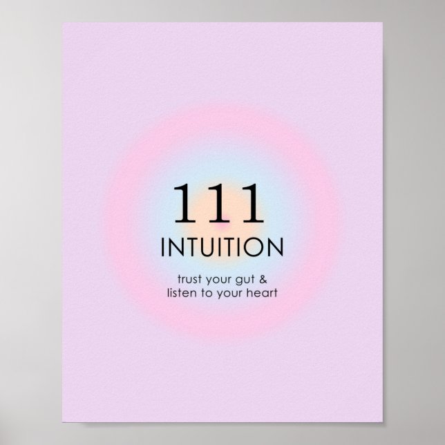Poster Números de anjo Numerologia 111 Intuição (Frente)