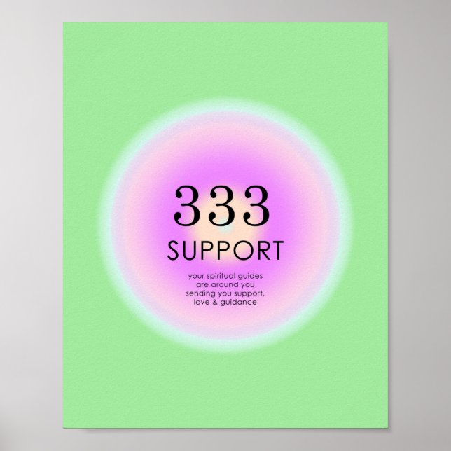 Poster Números de anjo Numerologia 333 Significa Suporte (Frente)