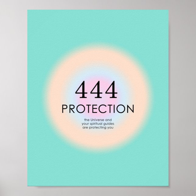 Poster Números de anjo Numerologia 444 Proteção (Frente)