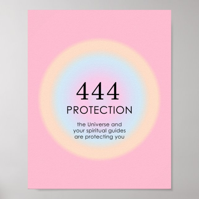 Poster Números de anjo Numerologia 444 Proteção (Frente)