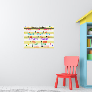 Poster Números de aprendizado Pontos de Contagem Vermelha