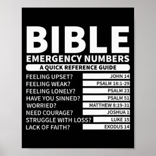 Poster Números de Emergência da Bíblia Engraçados Cristão