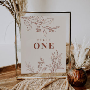 Poster Números de Mesa Florais Boho