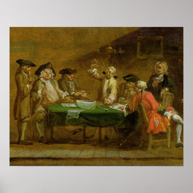Pôster Números em uma Tavern ou Café House, nos anos 1720 (Frente)