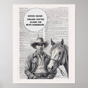 Poster Nunca beba a menos que esteja sozinho ou com algué
