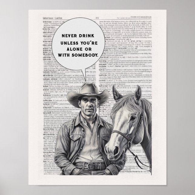 Poster Nunca beba a menos que esteja sozinho ou com algué (Frente)