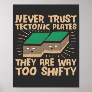 Poster Nunca Confie Em Placas Tectônicas, Eles São Muit