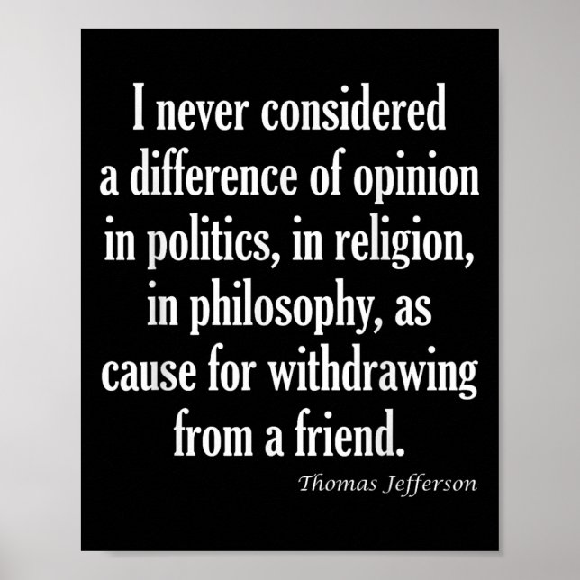 Poster Nunca Considere A Diferença Em Política, Religião  (Frente)