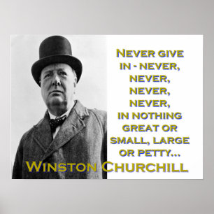 Poster Nunca dê dentro - Churchill