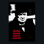 Poster Nunca Desista Da Pop de Arte Winston Churchill Mot<br><div class="desc">Imagens Motivacionais da Liberdade e Coragem - Águia Cálida Americana sem Coragem - Nossa maior glória não é em nunca cair,  mas na ascensão toda vez que caímos.</div>