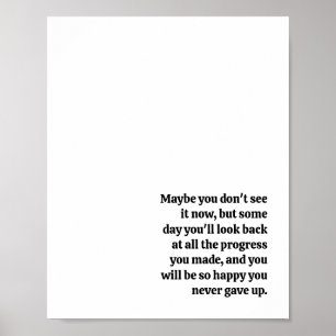 Poster Nunca Desistir da Cotação Inspiracional