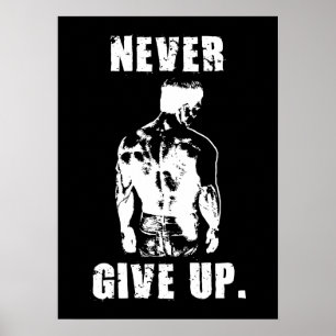 Poster Nunca Desistir - Motivação do Workout