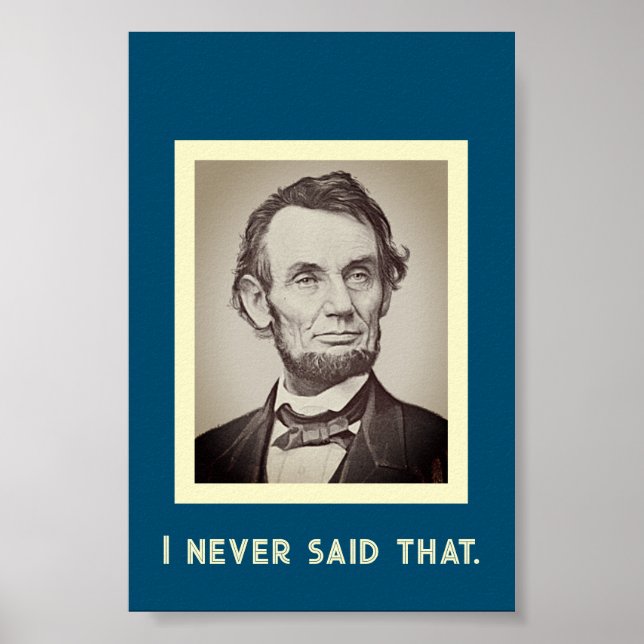 Poster Nunca Disse Isso: Engraçado Abraham Lincoln (Frente)
