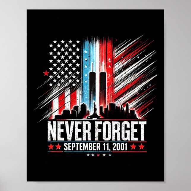 Poster Nunca Esqueça o 11 de setembro de 2001 Dia Memoria (Frente)