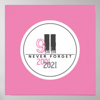 Poster Nunca Esqueça o Centro Mundial de Comércio Rosa 91