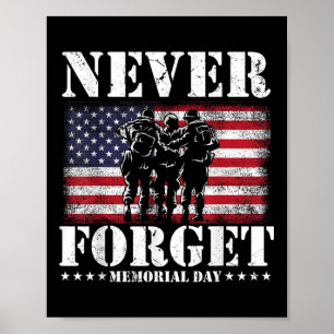 Poster Nunca Esqueça o Dia da Memória da Bandeira dos EUA