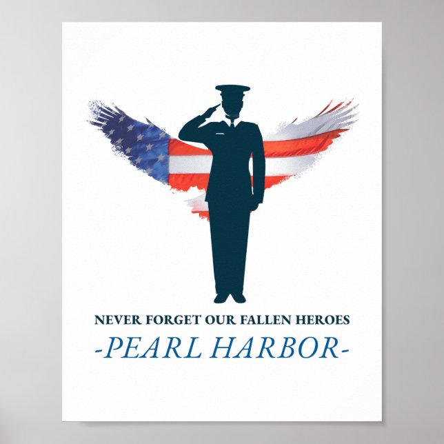 Poster Nunca Esqueça o nosso falecido Heroes Pearl Harbor (Frente)