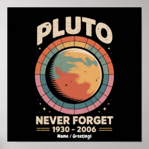 Poster Nunca Esqueça Plutão 1930-2006 Espaço Retro Divert