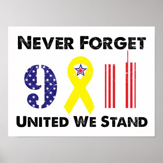 Poster Nunca Esqueçamos 9 11 Unidos (Frente)