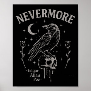 Poster Nunca mais Raven Skull Art, Gothic Edgar Allan Poe