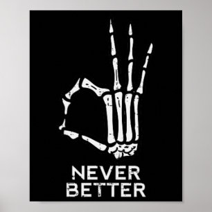 Poster Nunca Melhor Assinar Esqueleto Diversão de Mão Hal