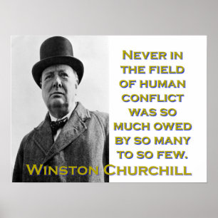 Poster Nunca No Campo Do Conflito Humano - Churchill