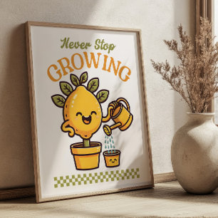 Poster Nunca Pare De Cultivar O Mascote Da Árvore De Limã