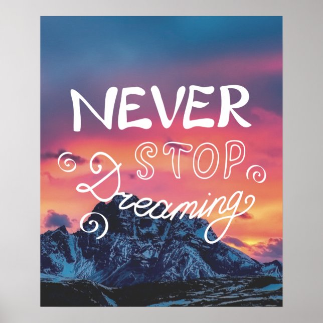Poster NUNCA PARE DE DREAMING Sunset Mountain Cote (Frente)