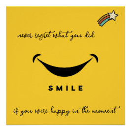 Pôster Nunca se arrependa. Sorria! Estrela Cadente. Editá