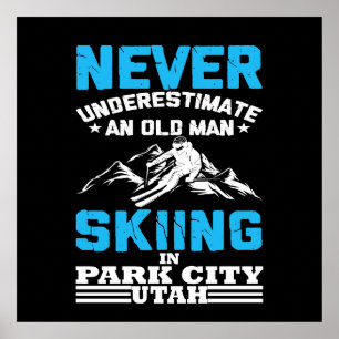 Poster Nunca subestime um homem velho esquiando em Utah