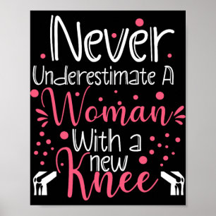 Poster Nunca Subestime Um Mulher Novo Joelho Joelho Quebr