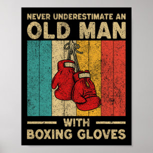 Poster Nunca Subestime Um Velho Vintage Boxando Glov