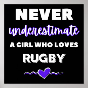Poster Nunca subestime uma garota que adora rugby