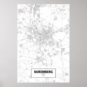 Poster Nuremberg, Alemanha (preto no branco)