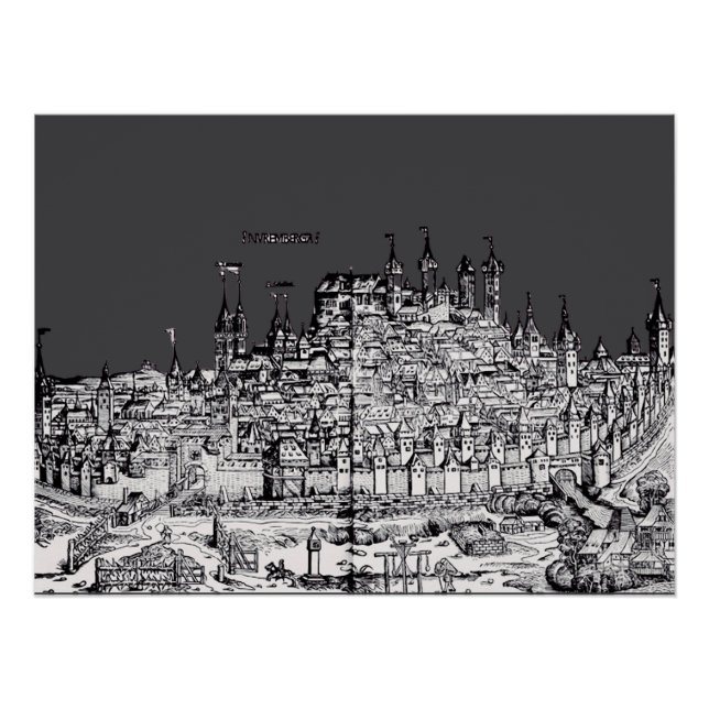 Pôster Nuremberga, cidade medieval na Alemanha (Frente)