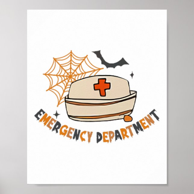 Poster Nurs da sala de emergência do Halloween (Frente)
