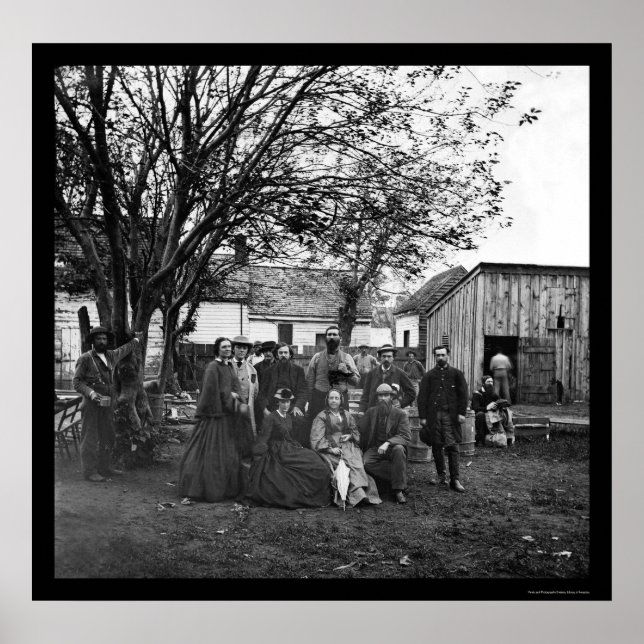 Poster Nurse and Officers of the Sanitary Commission 1864 (Frente)