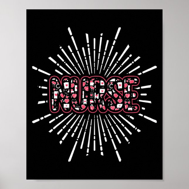Poster Nurse Life Valentines Day Stethoscope Er Icu Nicu  (Frente)