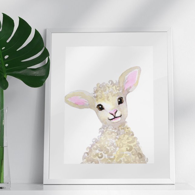 Poster Nurserra de Aquarela Fazenda - Carneiro (Criador carregado)