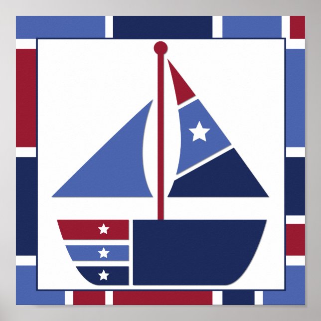 Pôster Nursery de Ondas Náuticas (Frente)