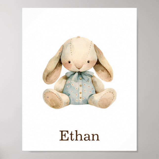 Poster Nursery Decor Toy Animal Baby Boy Coelho (Frente)