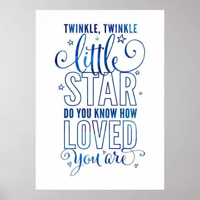 Poster NURSERY RHYME twinkle, azul-estrela cintilante (Frente)