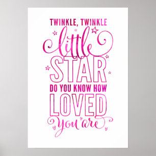 Poster NURSERY RHYME twinkle, cintilante, rosa-reluzente