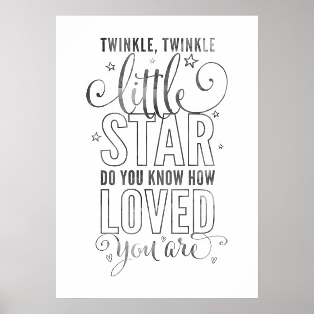 Poster NURSERY RHYME twinkle, pequenas cinzas de estrelas (Frente)