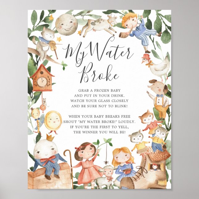 Poster Nursery Rhymes Chá de fraldas Meu Sinal De Água Qu (Frente)