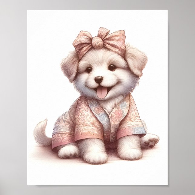 Poster Nusantara, Arte de Enfermeiro/Animais Bebês Herdad (Frente)