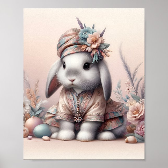 Poster Nusantara, Arte de Enfermeiro/Animais Bebês Herdad (Frente)