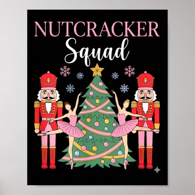 Poster Nutcracker Ballet Christmas Ballerina Nk Dance Squ (Frente)